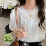ネックパール・チュール ふくれジャガードトップス | ad thie | 詳細画像1 