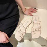 クロスストラップ スクエアフラットサンダル | ad thie | 詳細画像7