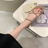 クロスストラップ スクエアフラットサンダル | ad thie | 詳細画像9
