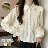 ショート丈・ワッシャー加工 ティアードブラウス | ad thie | 詳細画像1 