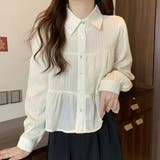 ショート丈・ワッシャー加工 ティアードブラウス | ad thie | 詳細画像3 