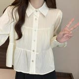 ショート丈・ワッシャー加工 ティアードブラウス | ad thie | 詳細画像4 