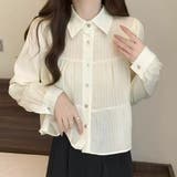 ショート丈・ワッシャー加工 ティアードブラウス | ad thie | 詳細画像5 