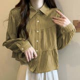 ショート丈・ワッシャー加工 ティアードブラウス | ad thie | 詳細画像7 