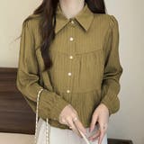 ショート丈・ワッシャー加工 ティアードブラウス | ad thie | 詳細画像8 