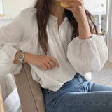 オフホワイト | ショルダーギャザー ぽわん袖ブラウス | ad thie