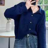 襟付き・ベーシック ボーダーニットトップス | ad thie | 詳細画像9 