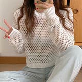 ショート丈 メッシュニットプルオーバー | ad thie | 詳細画像10 