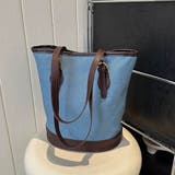 ライトブルー | 大容量・デニム バケツトートバッグ | ad thie