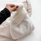 オフホワイト | エコファー ふわふわミニバッグ | ad thie