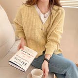 イエロー | もちもち・Vネック ニットカーディガン | ad thie