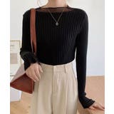 フレアスリーブ リブニットトップス | ad thie | 詳細画像11 