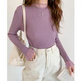 フレアスリーブ リブニットトップス | ad thie | 詳細画像2 