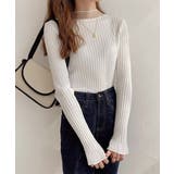 フレアスリーブ リブニットトップス | ad thie | 詳細画像7 