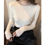 フレアスリーブ リブニットトップス | ad thie | 詳細画像9 