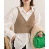 ライトブラウン | カシュクールデザイン ニットキャミソール | ad thie