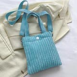 ライトブルー | コーデュロイ・スクエア ミニショルダーバッグ | ad thie