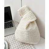 オフホワイト | ワンハンドル エンボスミニバッグ | ad thie