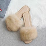 ベージュ | ふわふわ・カラフル ファーサンダル | ad thie