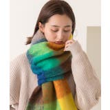 ふんわり起毛 チェック柄マフラー | ad thie | 詳細画像3 