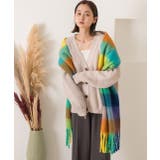 ふんわり起毛 チェック柄マフラー | ad thie | 詳細画像5 