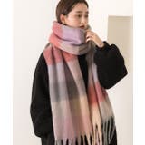 ふんわり起毛 チェック柄マフラー | ad thie | 詳細画像8 