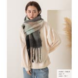 ふんわり起毛 チェック柄マフラー | ad thie | 詳細画像9 