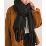 ブラック | ふんわり起毛 カラーマフラー | ad thie