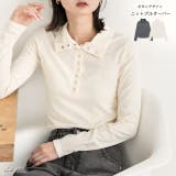 釦デザイン ニットプルオーバー | ad thie | 詳細画像1