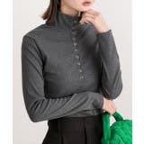 グレー | 釦デザイン ニットプルオーバー | ad thie