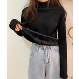 ブラック | あったか裏起毛 ベーシックプルオーバー | ad thie