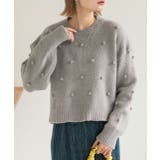 ドット柄・クルーネック ショート丈ニット | ad thie | 詳細画像12 