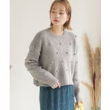 ドット柄・クルーネック ショート丈ニット | ad thie | 詳細画像13 