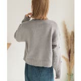 ドット柄・クルーネック ショート丈ニット | ad thie | 詳細画像14 