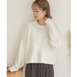 ドット柄・クルーネック ショート丈ニット | ad thie | 詳細画像18 