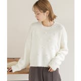 ドット柄・クルーネック ショート丈ニット | ad thie | 詳細画像20 