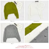 ドット柄・クルーネック ショート丈ニット | ad thie | 詳細画像24 