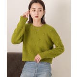 ドット柄・クルーネック ショート丈ニット | ad thie | 詳細画像4 