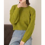 ドット柄・クルーネック ショート丈ニット | ad thie | 詳細画像7 