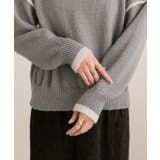 ゆったり・クルーネック 配色ラインデザインニット | ad thie | 詳細画像19 