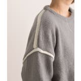 ゆったり・クルーネック 配色ラインデザインニット | ad thie | 詳細画像20 