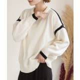 ゆったり・クルーネック 配色ラインデザインニット | ad thie | 詳細画像9 