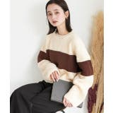 ショート・ざっくり編み ボーダーニット | ad thie | 詳細画像19 