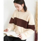 ショート・ざっくり編み ボーダーニット | ad thie | 詳細画像20 