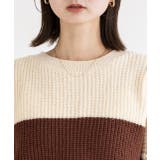 ショート・ざっくり編み ボーダーニット | ad thie | 詳細画像24 