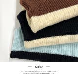 ショート・ざっくり編み ボーダーニット | ad thie | 詳細画像26 