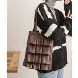 ダークブラウン | エコレザー フリルトートバッグ | ad thie