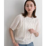 ショート丈・ケーブル パフスリーブニット | ad thie | 詳細画像7 
