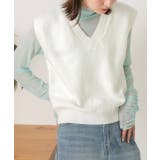 ふんわりやわらかVネックニットベスト | ad thie | 詳細画像12