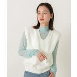 ふんわりやわらかVネックニットベスト | ad thie | 詳細画像13